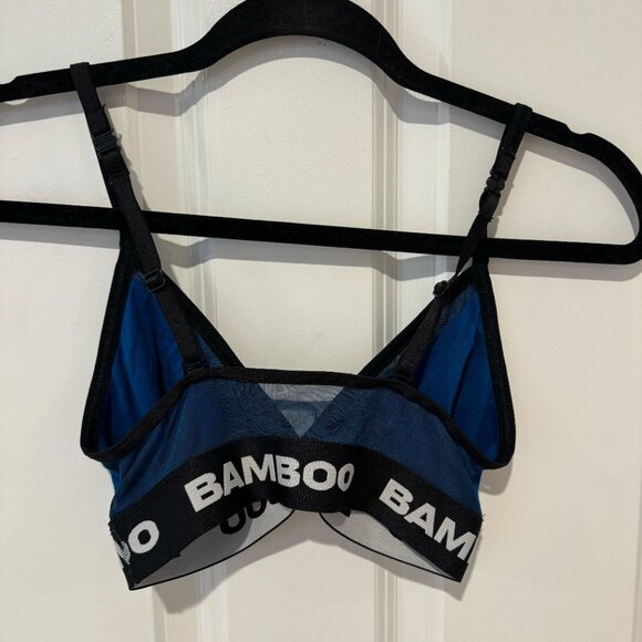 Blue Bamboo Banded Triangle Mesh Bra - Size Small - Picture 3 of 5